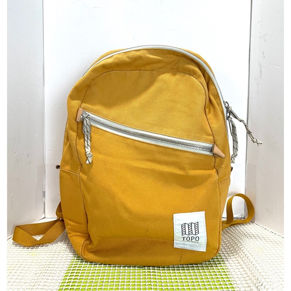Topo Designs Daypack Mustard Yellow Nylon Backpack Laptop Sleeve Outdoor Classic